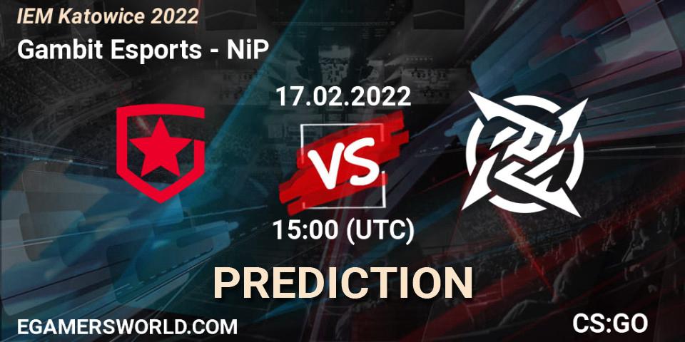 Prognose für das Spiel Gambit Esports VS NiP. 17.02.22. CS2 (CS:GO) - IEM Katowice 2022
