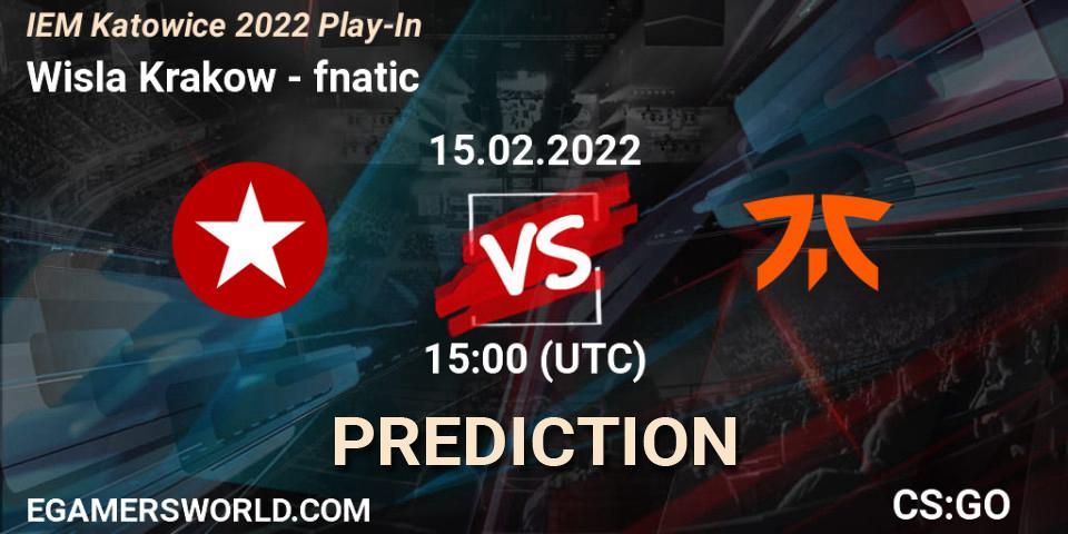Prognose für das Spiel Wisla Krakow VS fnatic. 15.02.2022 at 15:00. Counter-Strike (CS2) - IEM Katowice 2022 Play-In