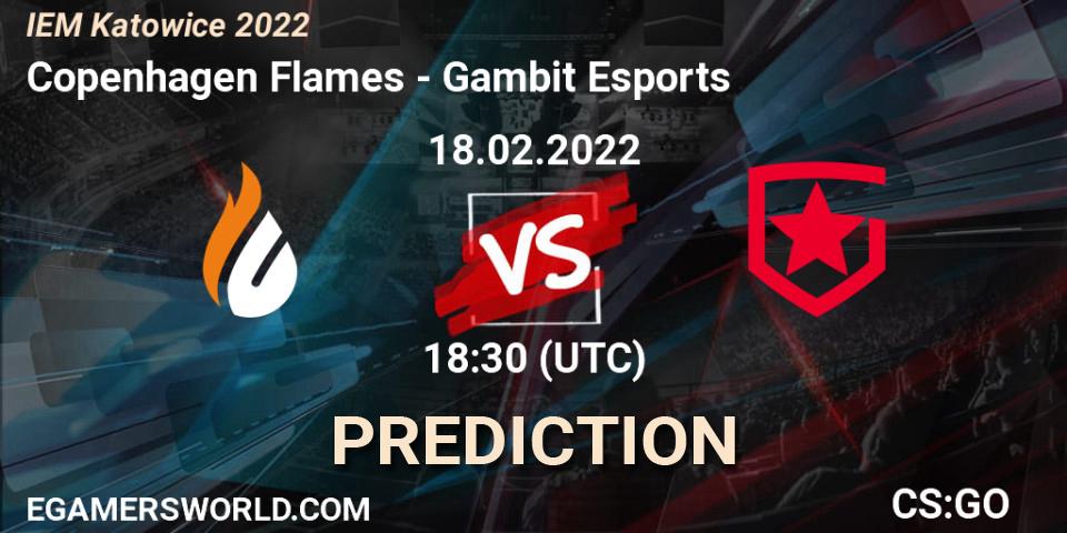 Prognose für das Spiel Copenhagen Flames VS Gambit Esports. 18.02.22. CS2 (CS:GO) - IEM Katowice 2022