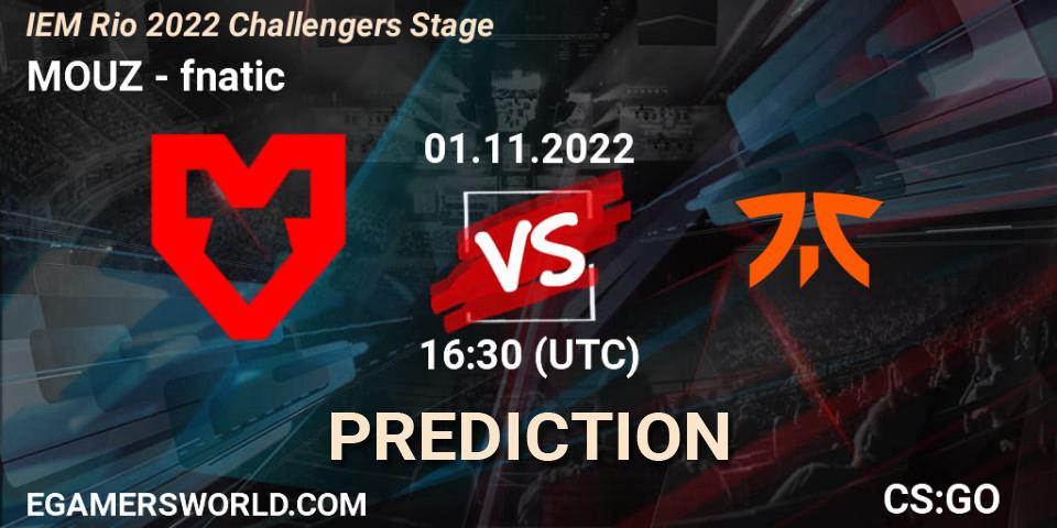 Prognose für das Spiel MOUZ VS fnatic. 01.11.22. CS2 (CS:GO) - IEM Rio 2022 Challengers Stage