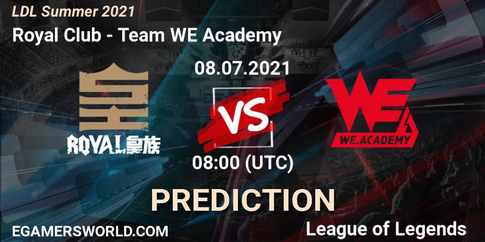 Prognose für das Spiel Royal Club VS Team WE Academy. 08.07.2021 at 08:00. LoL - LDL Summer 2021