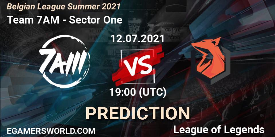 Prognose für das Spiel Team 7AM VS Sector One. 14.06.2021 at 18:00. LoL - Belgian League Summer 2021