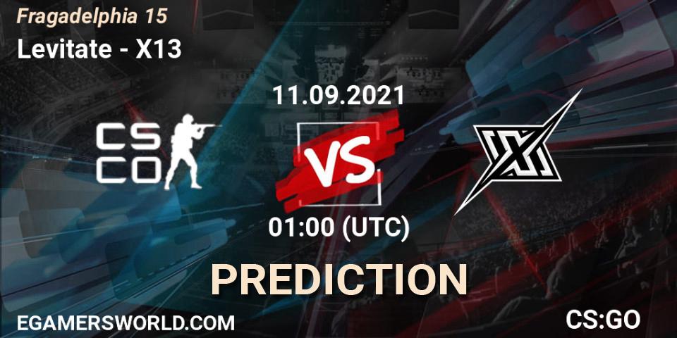 Prognose für das Spiel Levitate VS X13. 11.09.2021 at 14:15. Counter-Strike (CS2) - Fragadelphia 15
