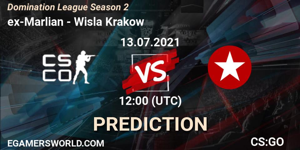 Prognose für das Spiel ex-Marlian VS Wisla Krakow. 13.07.2021 at 12:00. Counter-Strike (CS2) - Domination League Season 2
