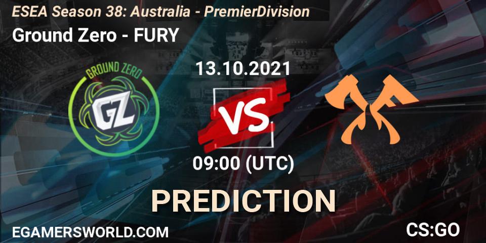 Prognose für das Spiel Ground Zero VS FURY. 13.10.21. CS2 (CS:GO) - ESEA Season 38: Australia - Premier Division