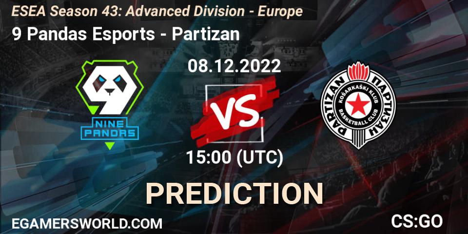 Prognose für das Spiel 9 Pandas Esports VS Partizan. 08.12.22. CS2 (CS:GO) - ESEA Season 43: Advanced Division - Europe