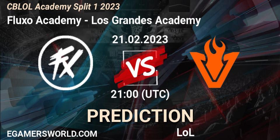 Prognose für das Spiel Fluxo Academy VS Los Grandes Academy. 21.02.2023 at 21:00. LoL - CBLOL Academy Split 1 2023