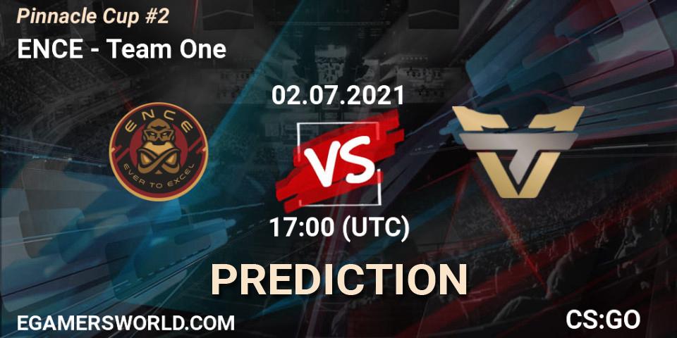 Prognose für das Spiel ENCE VS Team One. 02.07.2021 at 19:00. Counter-Strike (CS2) - Pinnacle Cup #2