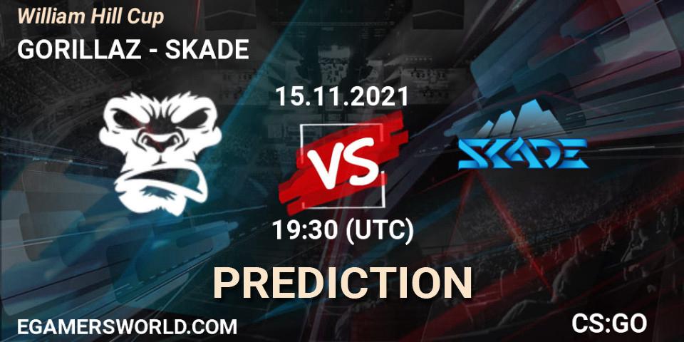 Prognose für das Spiel GORILLAZ VS SKADE. 15.11.2021 at 19:30. Counter-Strike (CS2) - William Hill Cup