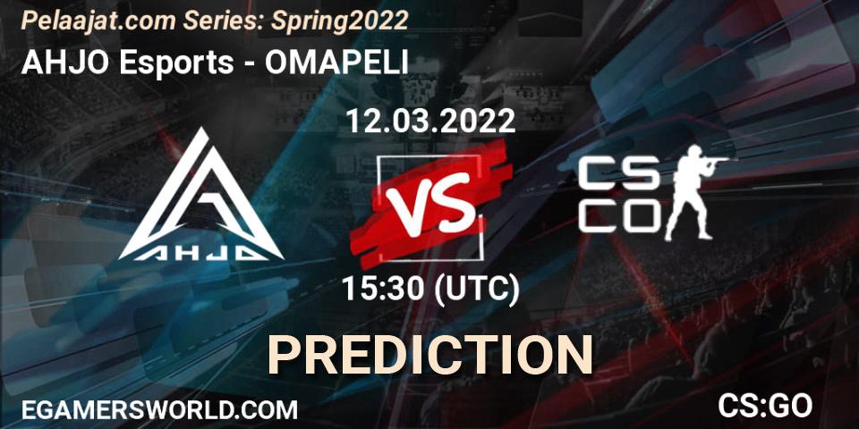 Prognose für das Spiel AHJO Esports VS OMAPELI. 12.03.2022 at 15:30. Counter-Strike (CS2) - Pelaajat.com Series: Spring 2022