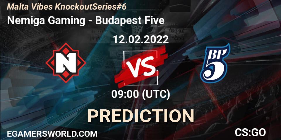 Prognose für das Spiel Nemiga Gaming VS Budapest Five. 12.02.22. CS2 (CS:GO) - Malta Vibes Knockout Series #6