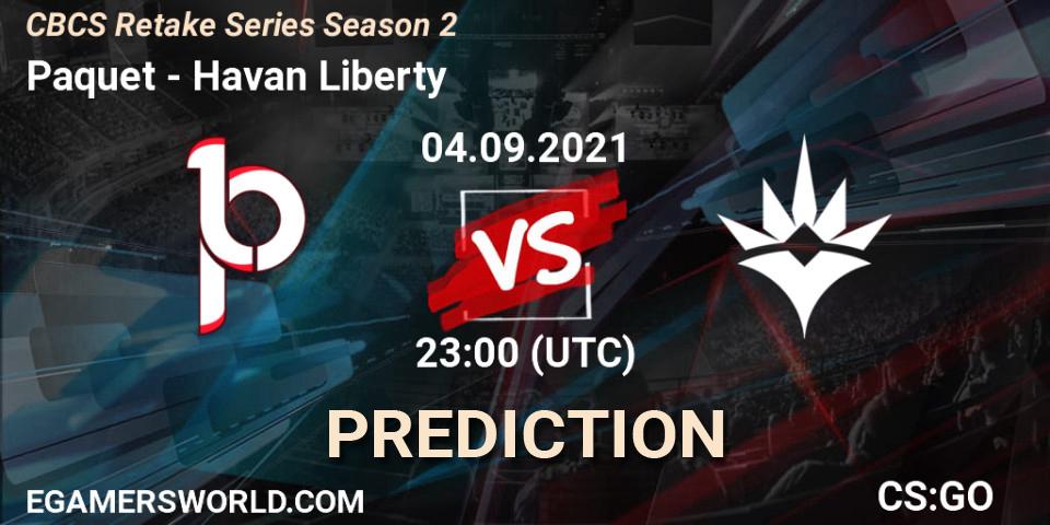 Prognose für das Spiel Paquetá VS Havan Liberty. 04.09.2021 at 23:40. Counter-Strike (CS2) - CBCS Retake Series Season 2