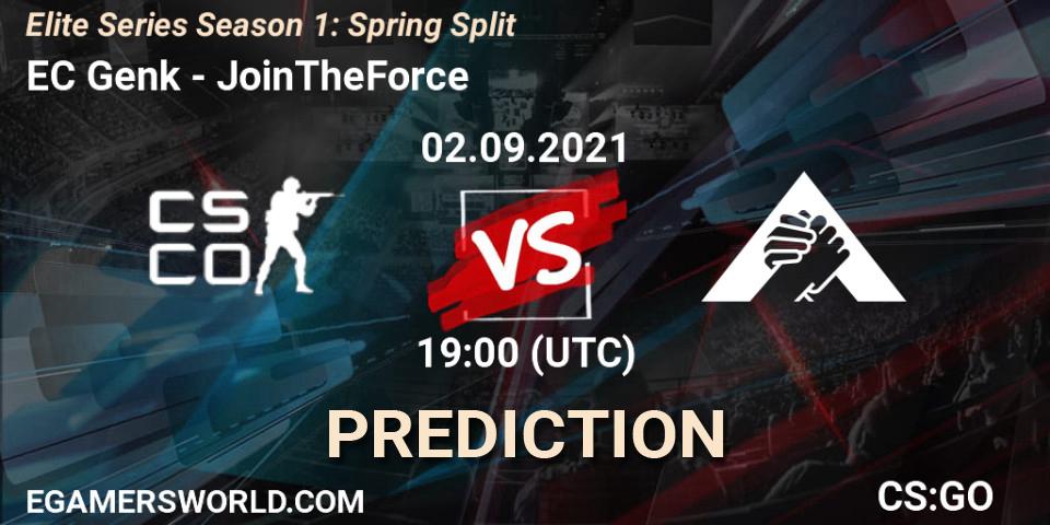 Prognose für das Spiel KRC Genk Esports VS JoinTheForce. 02.09.2021 at 18:25. Counter-Strike (CS2) - Elite Series Season 1: Spring Split