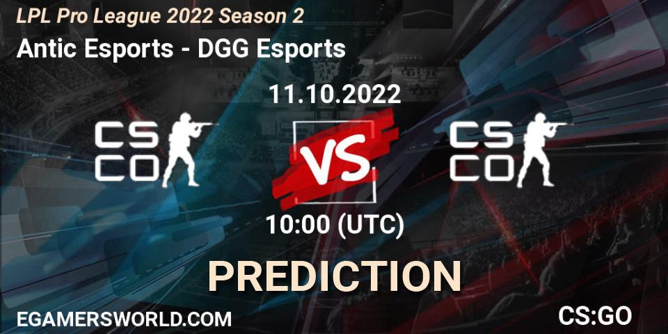Prognose für das Spiel Antic Esports VS DGG Esports. 11.10.22. CS2 (CS:GO) - LPL Pro League 2022 Season 2