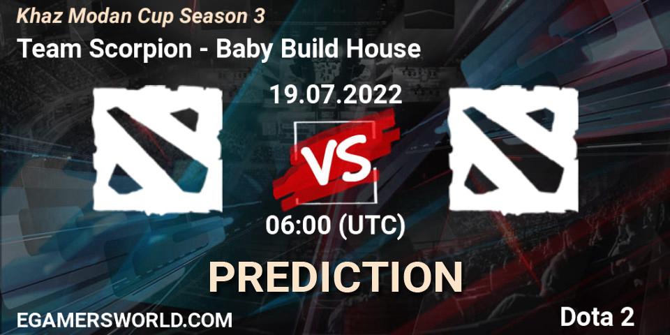 Prognose für das Spiel Team Scorpion VS Baby Build House. 19.07.2022 at 05:57. Dota 2 - Khaz Modan Cup Season 3