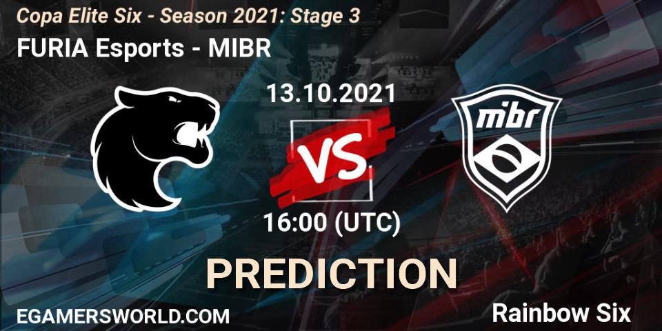 Prognose für das Spiel FURIA Esports VS MIBR. 13.10.21. Rainbow Six - Copa Elite Six - Season 2021: Stage 3