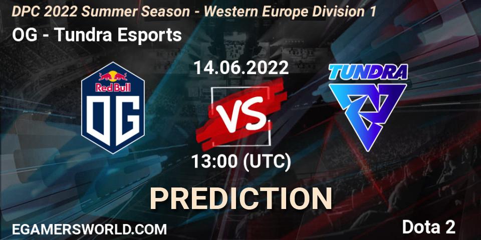 Prognose für das Spiel OG VS Tundra Esports. 14.06.22. Dota 2 - DPC WEU 2021/2022 Tour 3: Division I