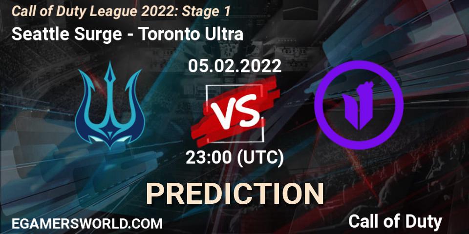Prognose für das Spiel Seattle Surge VS Toronto Ultra. 05.02.22. Call of Duty - Call of Duty League 2022: Stage 1
