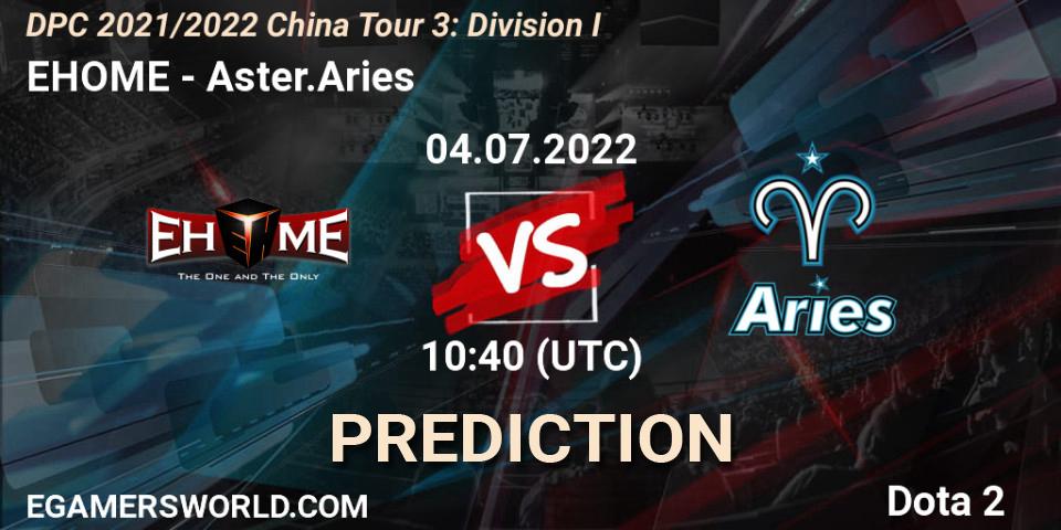 Prognose für das Spiel EHOME VS Aster.Aries. 04.07.22. Dota 2 - DPC 2021/2022 China Tour 3: Division I