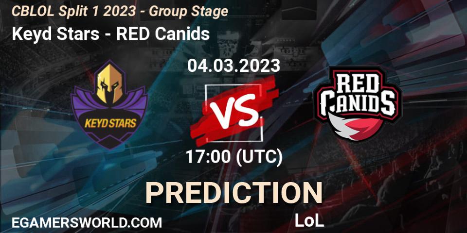Prognose für das Spiel Keyd Stars VS RED Canids. 04.03.2023 at 17:10. LoL - CBLOL Split 1 2023 - Group Stage