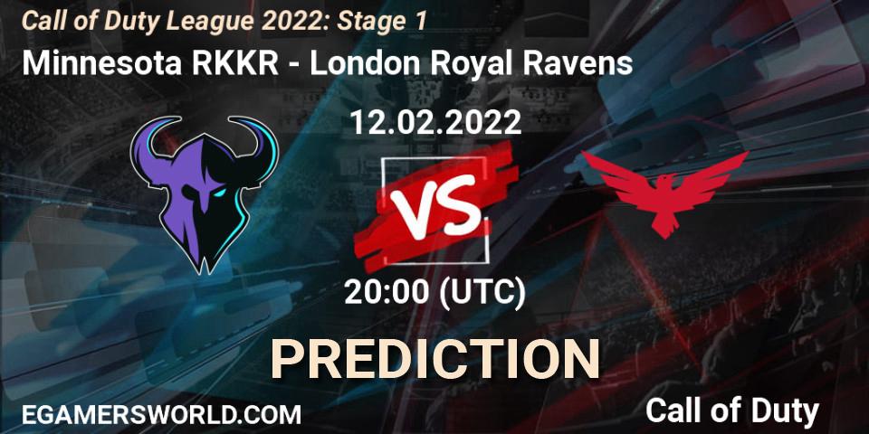 Prognose für das Spiel Minnesota RØKKR VS London Royal Ravens. 12.02.22. Call of Duty - Call of Duty League 2022: Stage 1