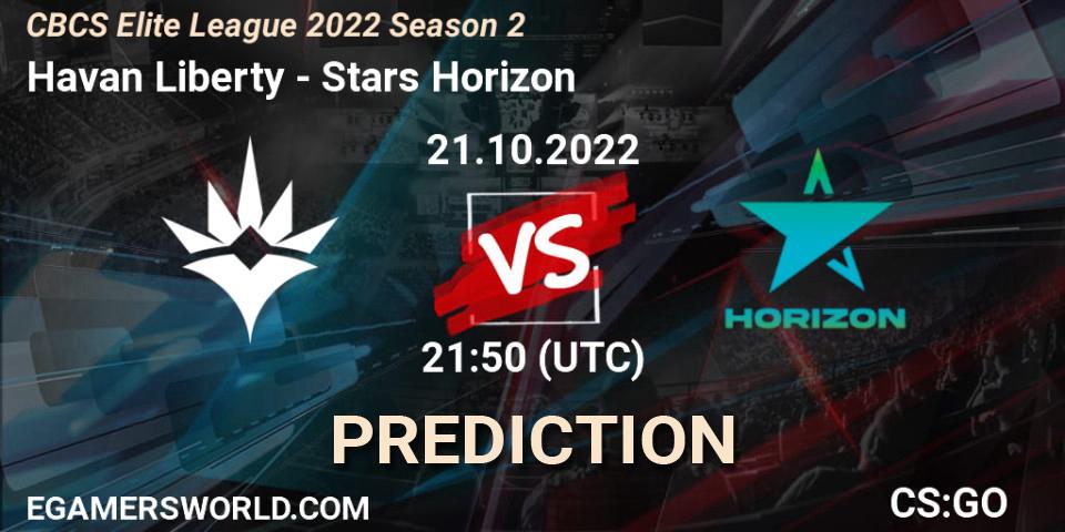 Prognose für das Spiel Havan Liberty VS Stars Horizon. 21.10.22. CS2 (CS:GO) - CBCS Elite League 2022 Season 2