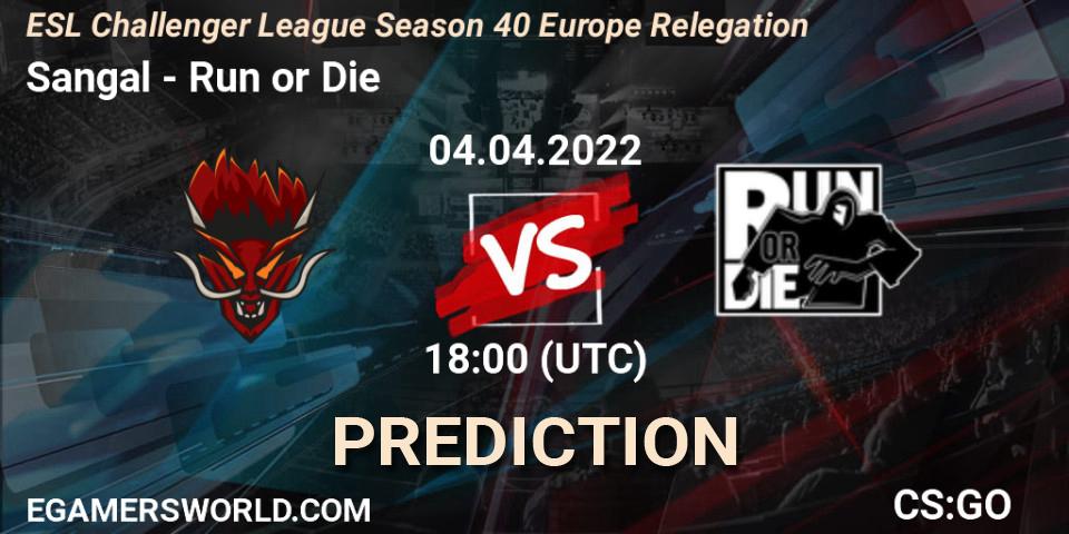 Prognose für das Spiel Sangal VS Run or Die. 04.04.2022 at 17:15. Counter-Strike (CS2) - ESL Challenger League Season 40 Europe Relegation