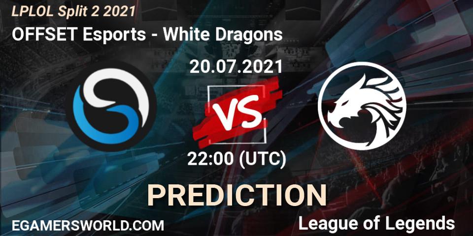 Prognose für das Spiel OFFSET Esports VS White Dragons. 20.07.2021 at 22:15. LoL - LPLOL Split 2 2021