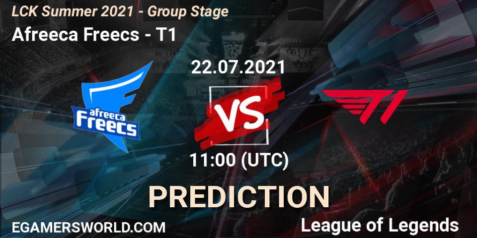 Prognose für das Spiel Afreeca Freecs VS T1. 22.07.21. LoL - LCK Summer 2021 - Group Stage