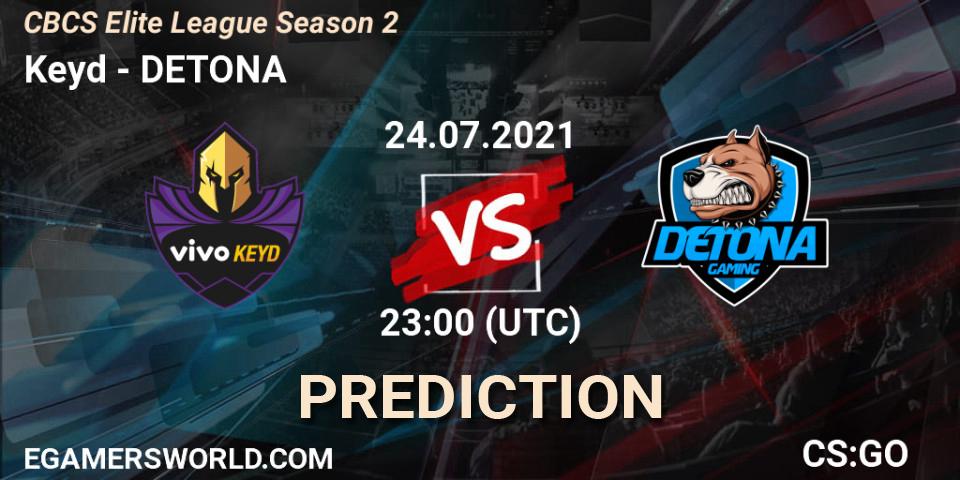 Prognose für das Spiel Keyd VS DETONA. 24.07.21. CS2 (CS:GO) - CBCS Elite League Season 2