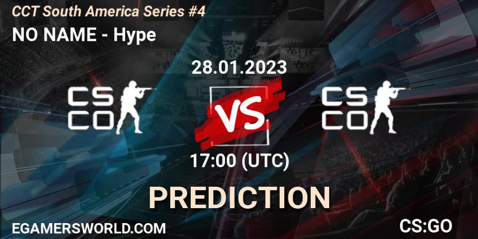 Prognose für das Spiel NO NAME VS Hype. 28.01.23. CS2 (CS:GO) - CCT South America Series #4