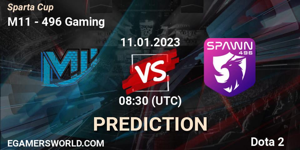 Prognose für das Spiel M11 VS 496 Gaming. 11.01.23. Dota 2 - Sparta Cup