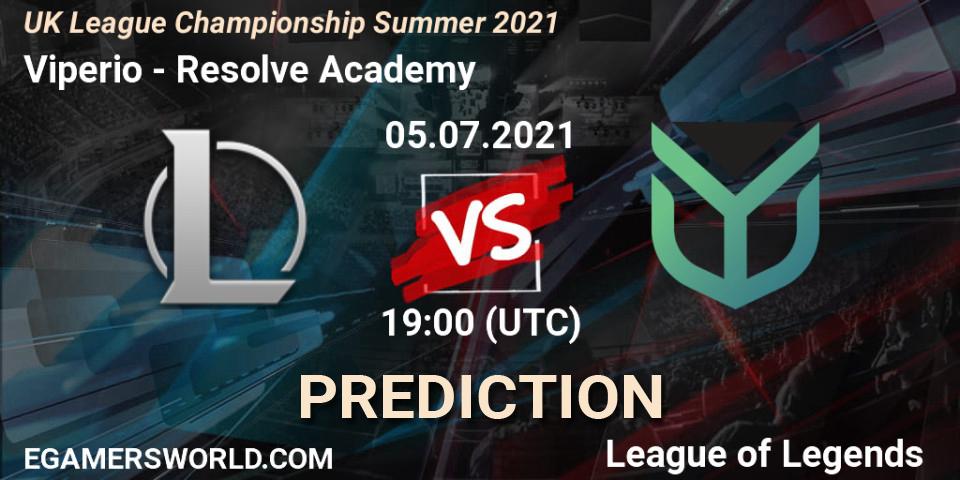 Prognose für das Spiel Viperio VS Resolve Academy. 05.07.2021 at 19:00. LoL - UK League Championship Summer 2021