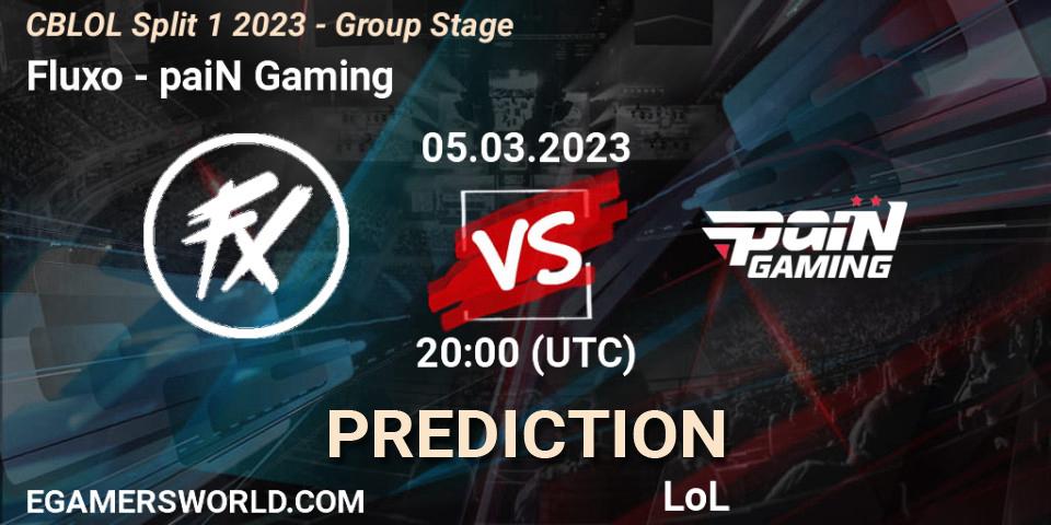 Prognose für das Spiel Fluxo VS paiN Gaming. 05.03.23. LoL - CBLOL Split 1 2023 - Group Stage