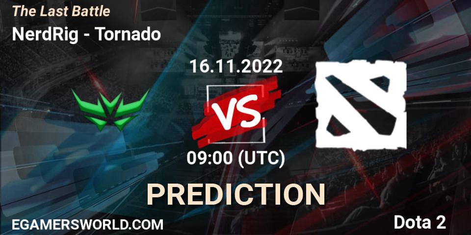 Prognose für das Spiel NerdRig VS Tornado. 16.11.2022 at 09:20. Dota 2 - The Last Battle