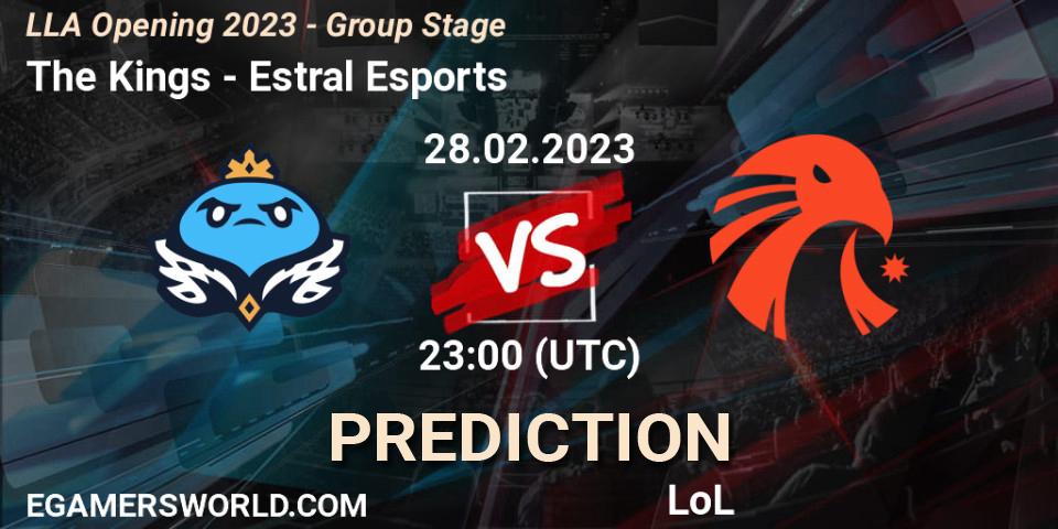 Prognose für das Spiel The Kings VS Estral Esports. 01.03.2023 at 00:00. LoL - LLA Opening 2023 - Group Stage