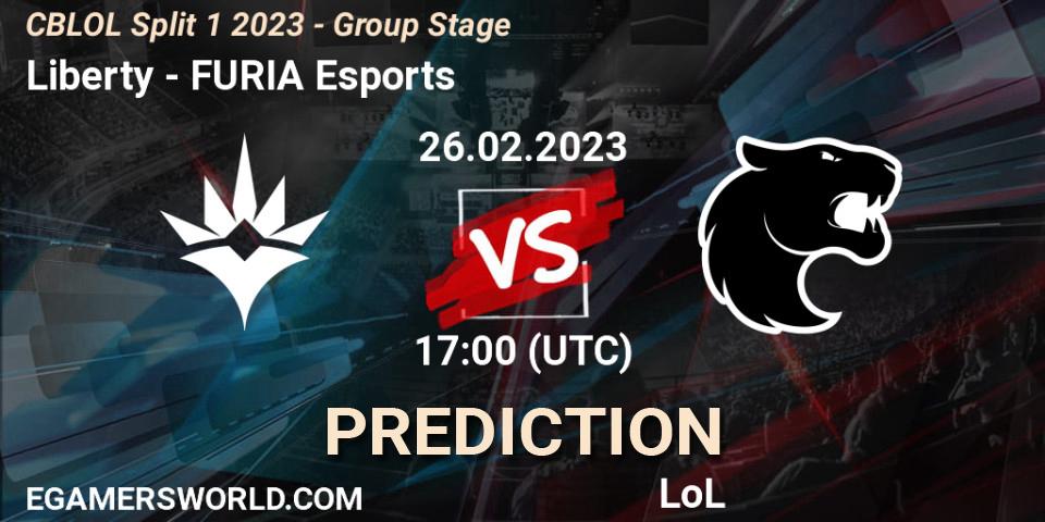 Prognose für das Spiel Liberty VS FURIA Esports. 26.02.23. LoL - CBLOL Split 1 2023 - Group Stage