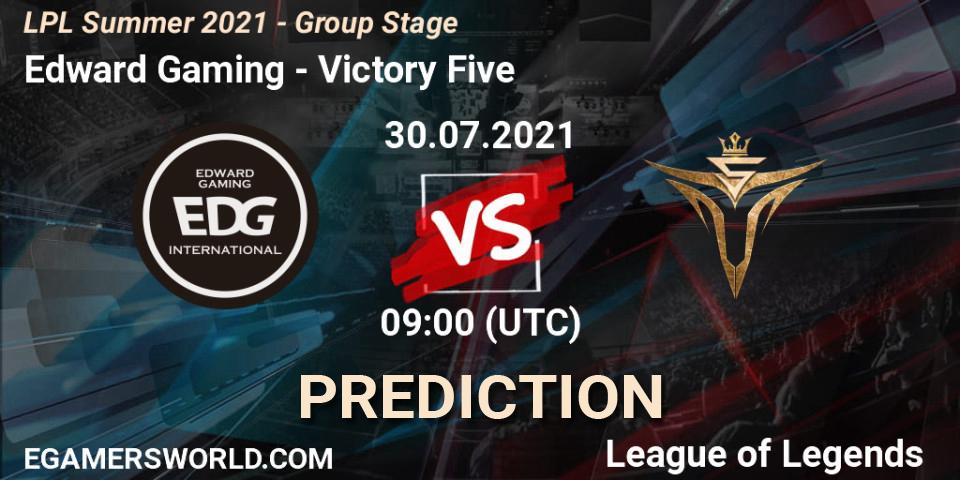 Prognose für das Spiel Edward Gaming VS Victory Five. 30.07.21. LoL - LPL Summer 2021 - Group Stage