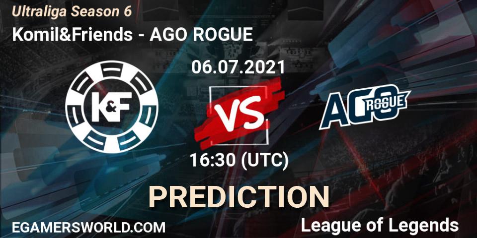 Prognose für das Spiel Komil&Friends VS AGO ROGUE. 06.07.2021 at 16:30. LoL - Ultraliga Season 6