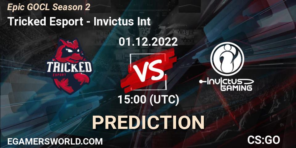 Prognose für das Spiel Tricked Esport VS Invictus Int. 01.12.22. CS2 (CS:GO) - Epic GOCL Season 2