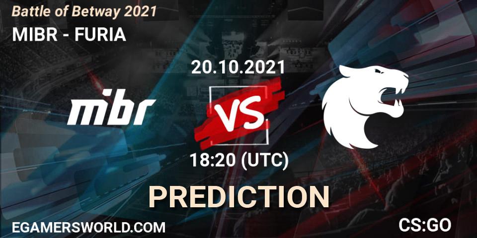 Prognose für das Spiel MIBR VS FURIA. 20.10.2021 at 18:20. Counter-Strike (CS2) - Battle of Betway 2021