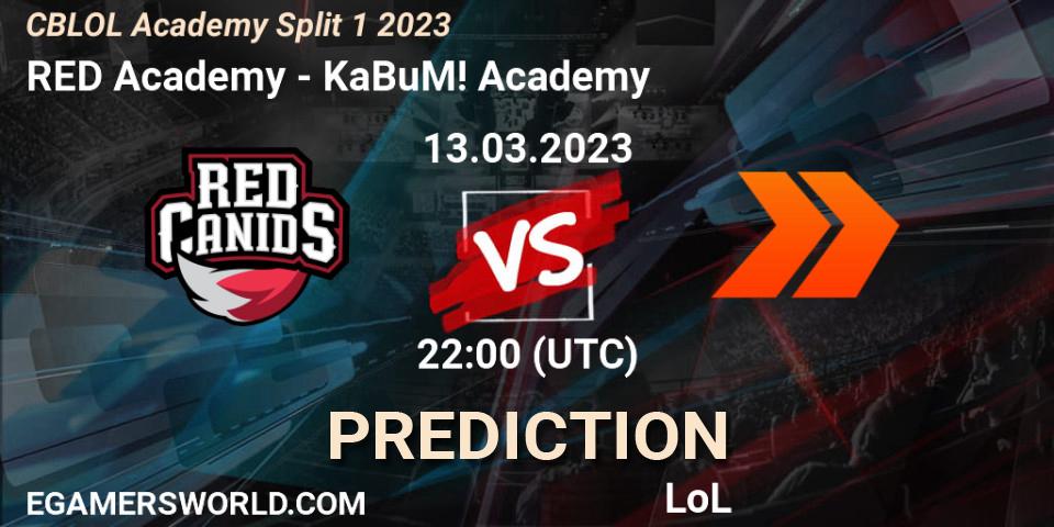 Prognose für das Spiel RED Academy VS KaBuM! Academy. 13.03.2023 at 22:00. LoL - CBLOL Academy Split 1 2023