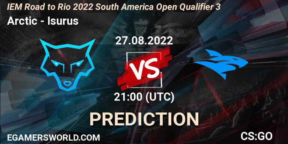 Prognose für das Spiel Arctic VS Isurus. 27.08.2022 at 21:00. Counter-Strike (CS2) - IEM Road to Rio 2022 South America Open Qualifier 3