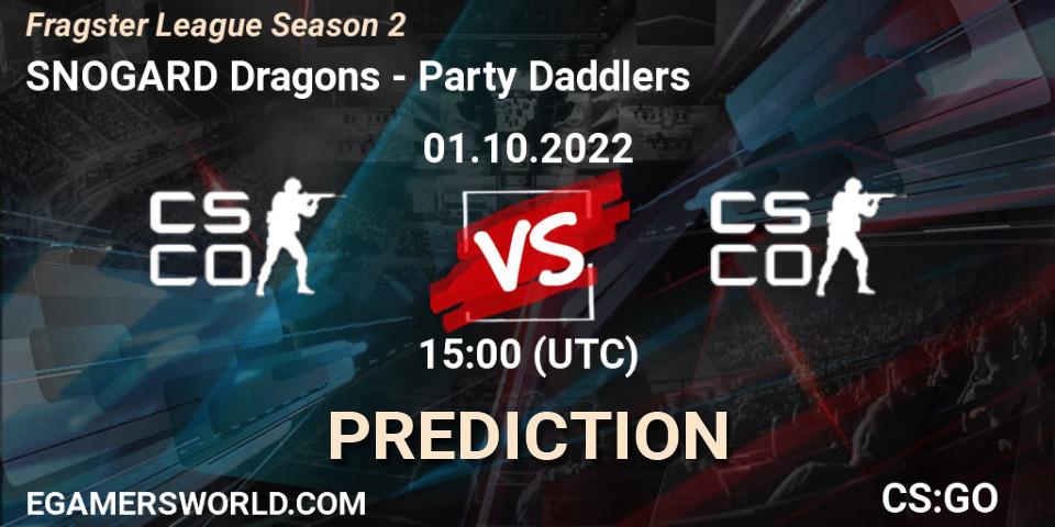 Prognose für das Spiel SNOGARD Dragons VS PartyDaddlers. 01.10.2022 at 15:10. Counter-Strike (CS2) - Fragster League Season 2