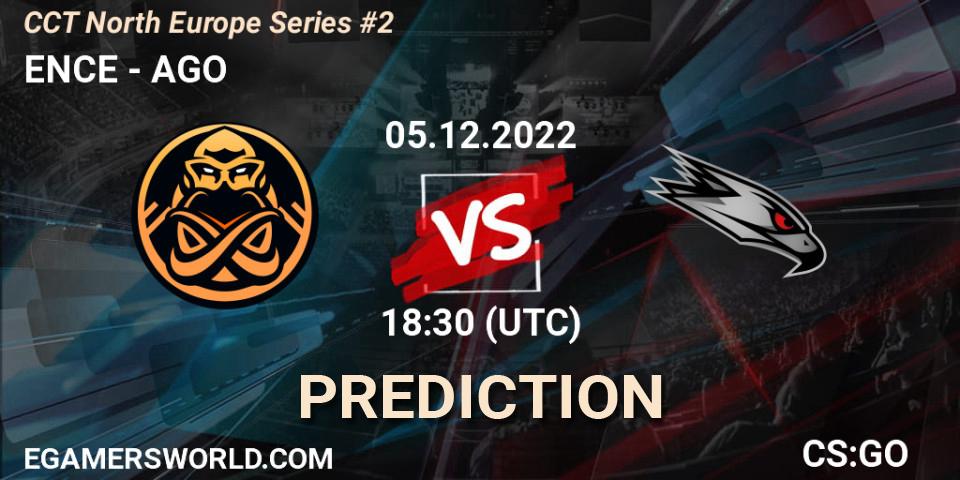 Prognose für das Spiel ENCE VS AGO. 05.12.2022 at 19:30. Counter-Strike (CS2) - CCT North Europe Series #2