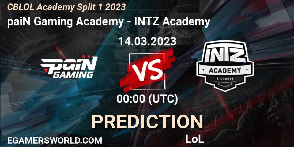 Prognose für das Spiel paiN Gaming Academy VS INTZ Academy. 14.03.23. LoL - CBLOL Academy Split 1 2023