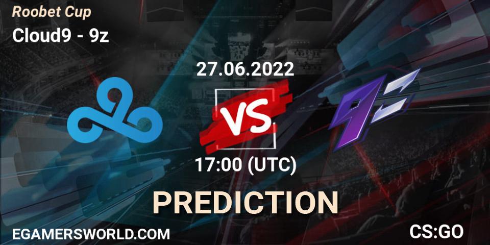 Prognose für das Spiel Cloud9 VS 9z. 27.06.2022 at 17:05. Counter-Strike (CS2) - Roobet Cup