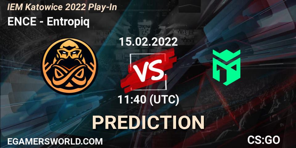 Prognose für das Spiel ENCE VS Entropiq. 15.02.2022 at 11:55. Counter-Strike (CS2) - IEM Katowice 2022 Play-In