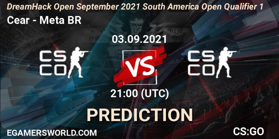 Prognose für das Spiel Ceará eSports VS Meta Gaming BR. 03.09.2021 at 21:10. Counter-Strike (CS2) - DreamHack Open September 2021 South America Open Qualifier 1