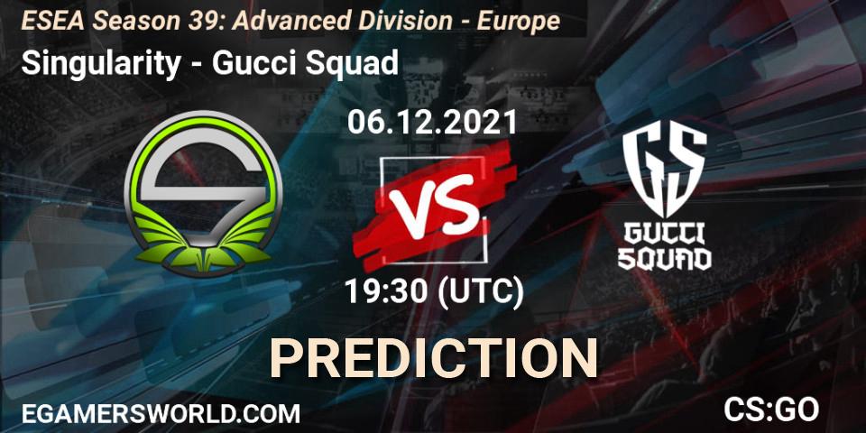 Prognose für das Spiel Singularity VS Gucci Squad. 06.12.21. CS2 (CS:GO) - ESEA Season 39: Advanced Division - Europe
